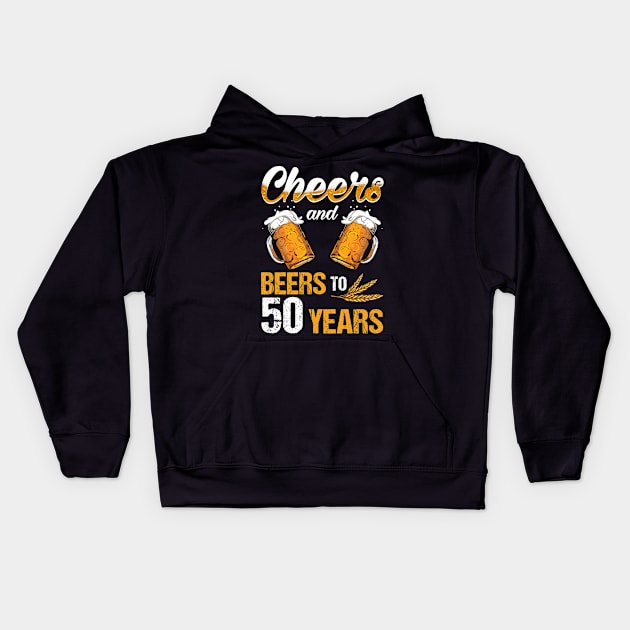Cheers And Beers To My 50 1969 50th Birthday Kids Hoodie by Camryndougherty